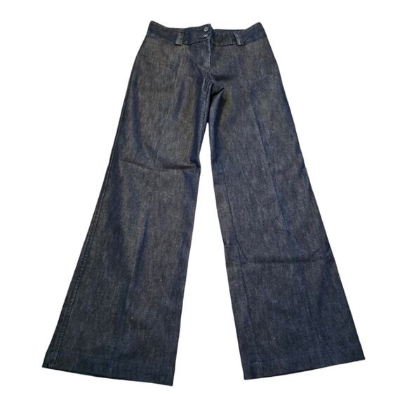 EXPRESS Design Studio Corresponder Dark‎ Wash Wide Leg Trouser Jeans Size 2 - Picture 2 of 9